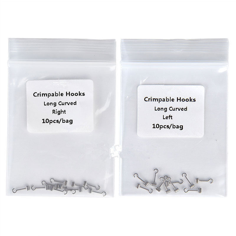 Orthodontic Sliding Question Crimpable Hook Dental Curved Left Right Two Choose