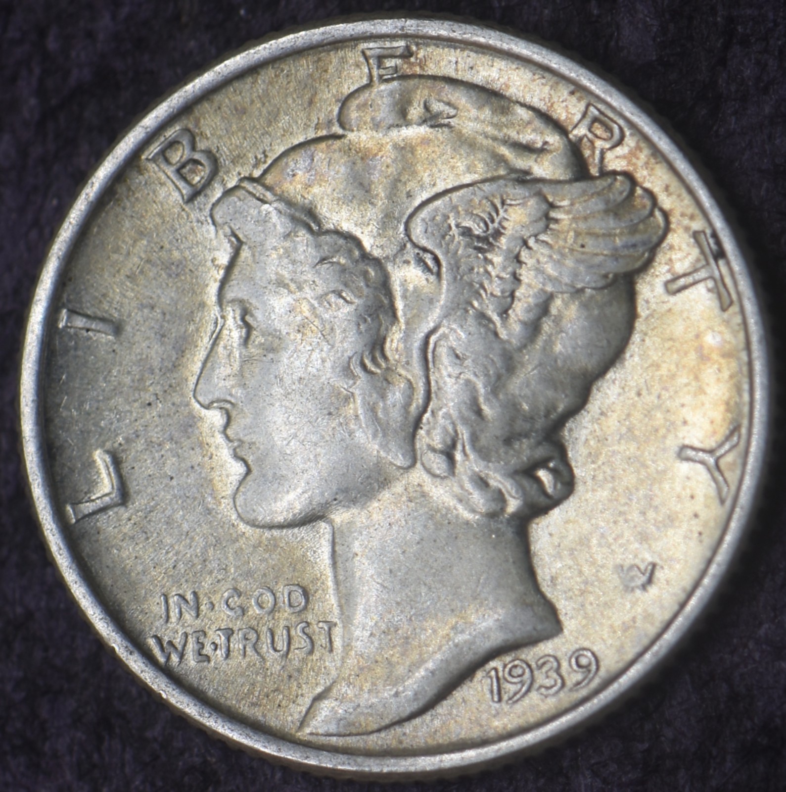 1939-P "Toned" Mercury Silver Dime 10C - COINGIANTS -