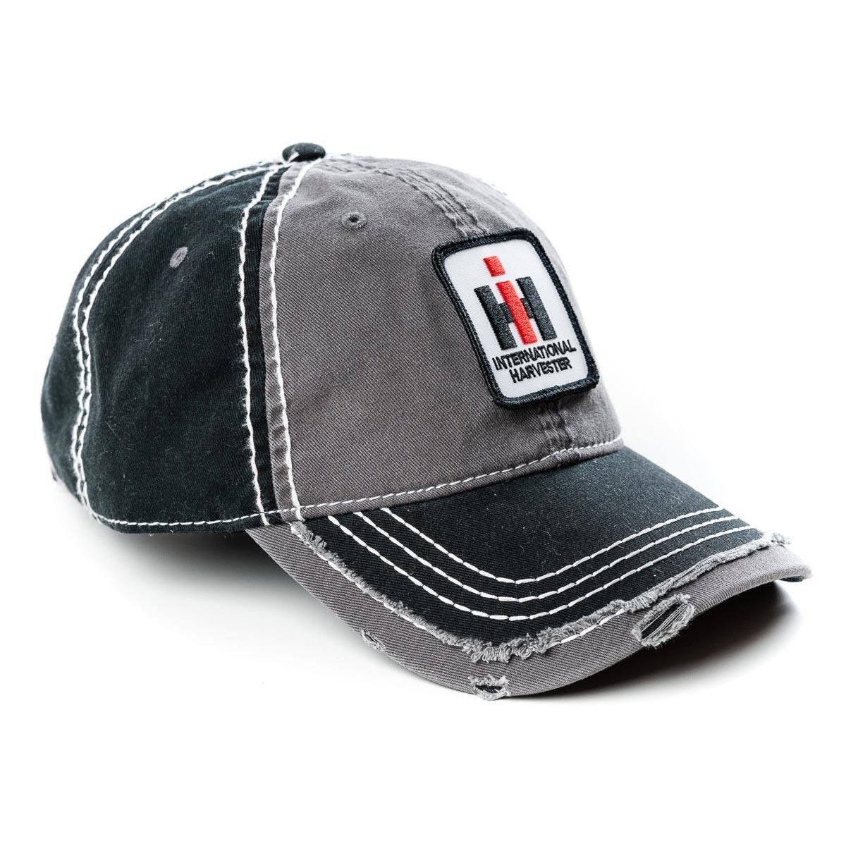 Gray and Black Distressed IH Logo Hat, IHSGB