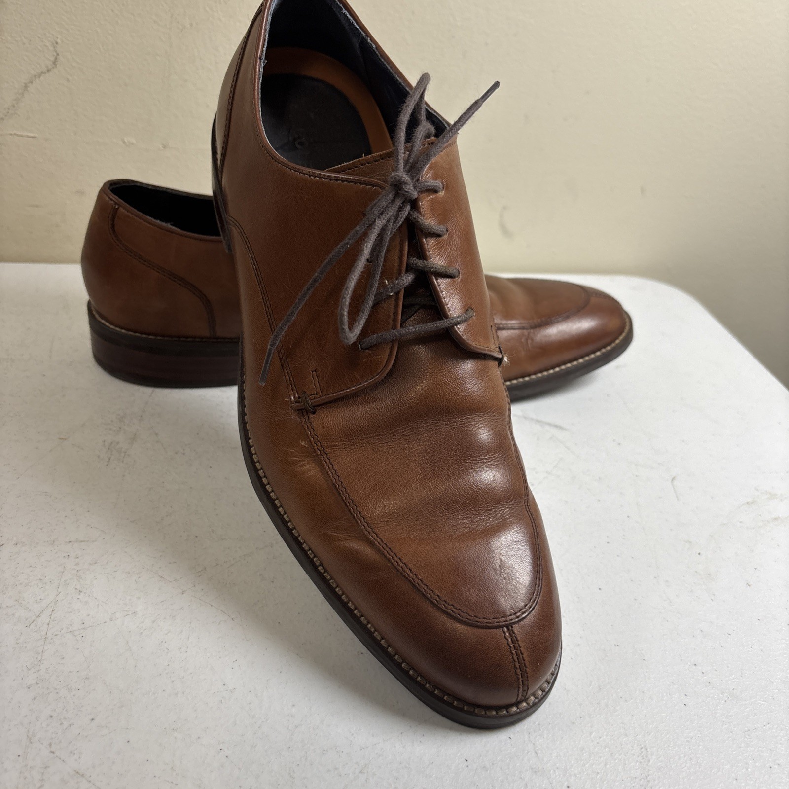 Cole Haan Men’s Grand OS Madison 9M Split Toe Oxford Tan Leather Upper Lace Up