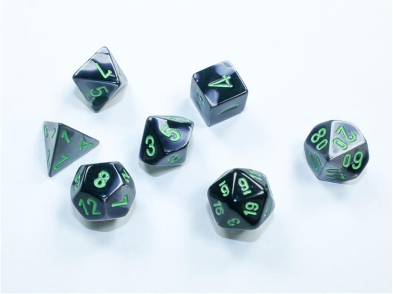 Gemini: Mini-Polyhedral Black-Grey/green 7-Die Set | CHX 20645