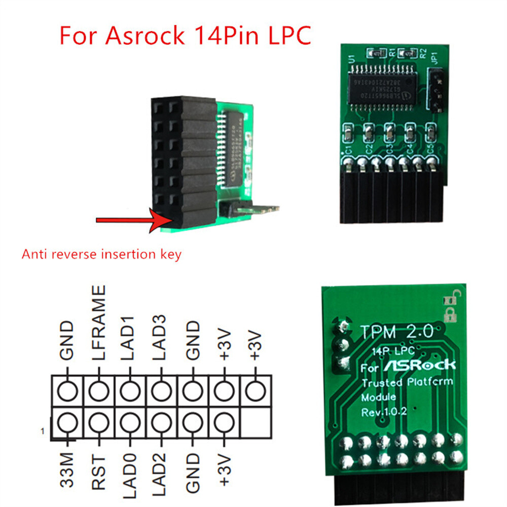 TPM 2.0 Security Module Board For 14 PIN LPC Motherboard TPM 2.0 Module