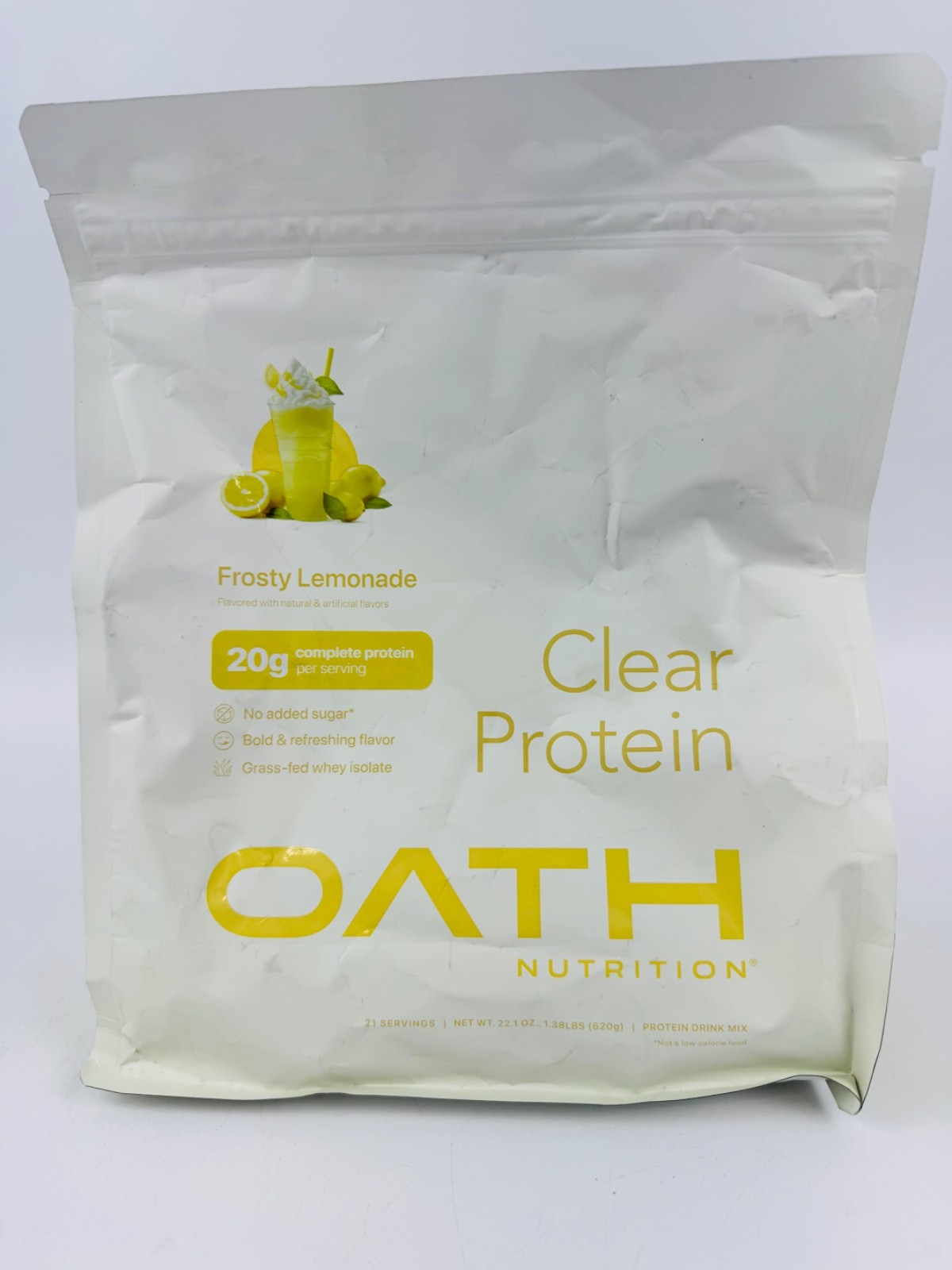 Oath Nutrition Clear Whey Protein Frosty Lemonade 21 Servings 20g Protein 10/27