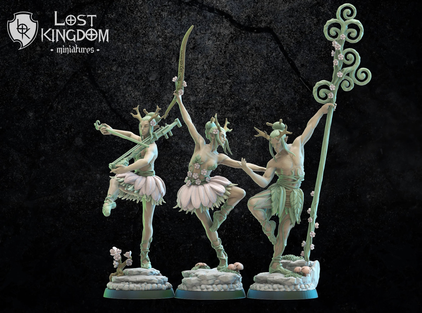 Bareetachi Dancers Command Group - 28mm Heroic Mori - Resin Tabletop Miniature