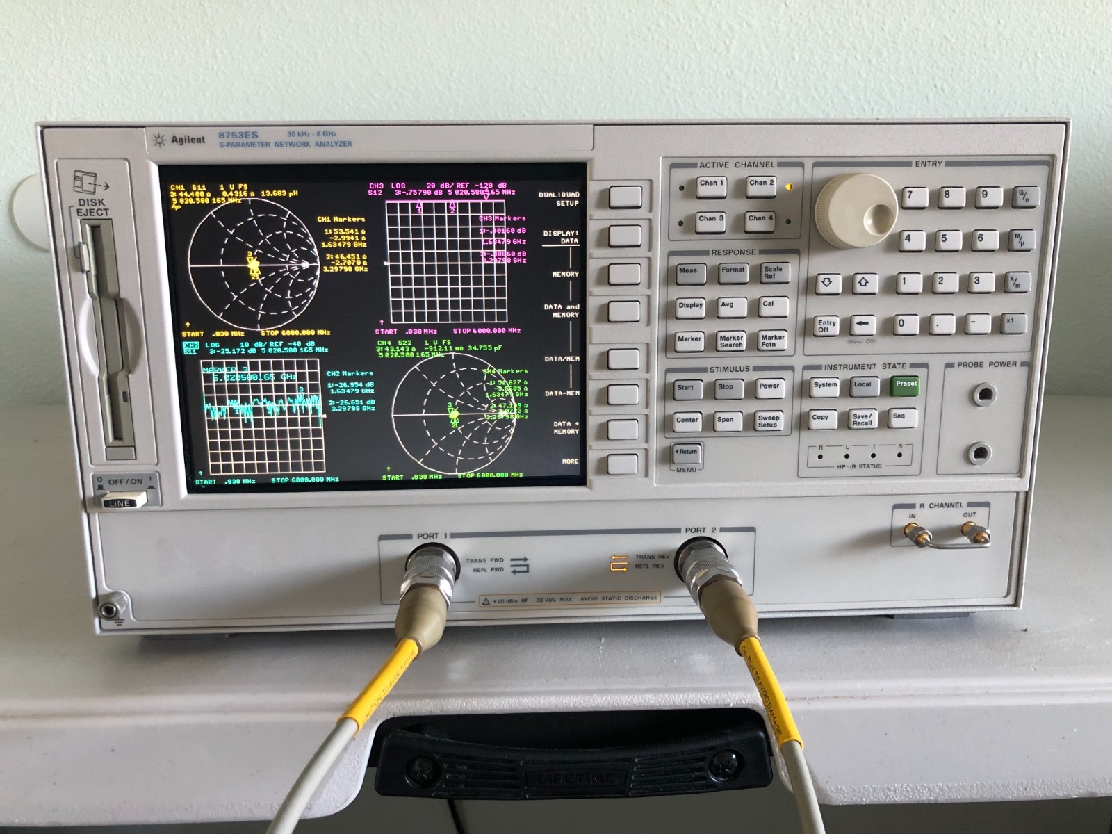 HP/Agilent 8753ES 30kHz-6GHz Network Analyzer S-Parameter Option:006/010