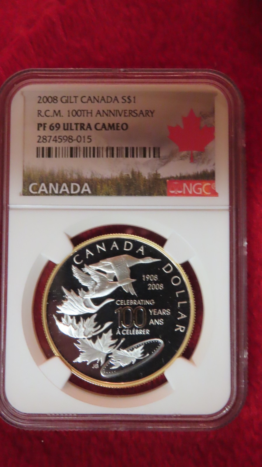 2008 NGC PF69 ULTRA CAMEO CANADA $1 DOLLAR R.C.M. 100TH ANNIVERSARY