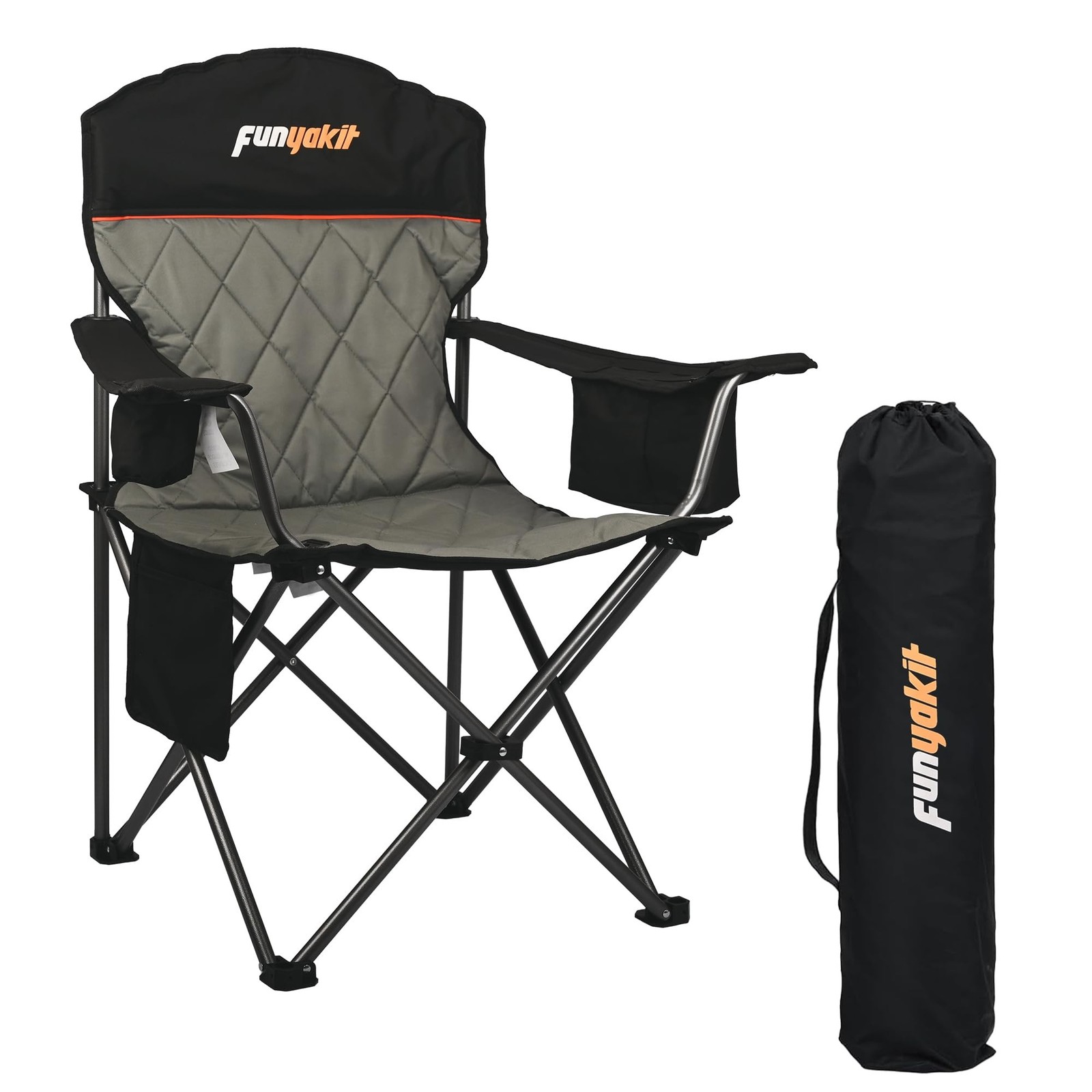 Camping Chairs Portable Chair Folding Chair with Cooler Bag and Cup Holder fo...