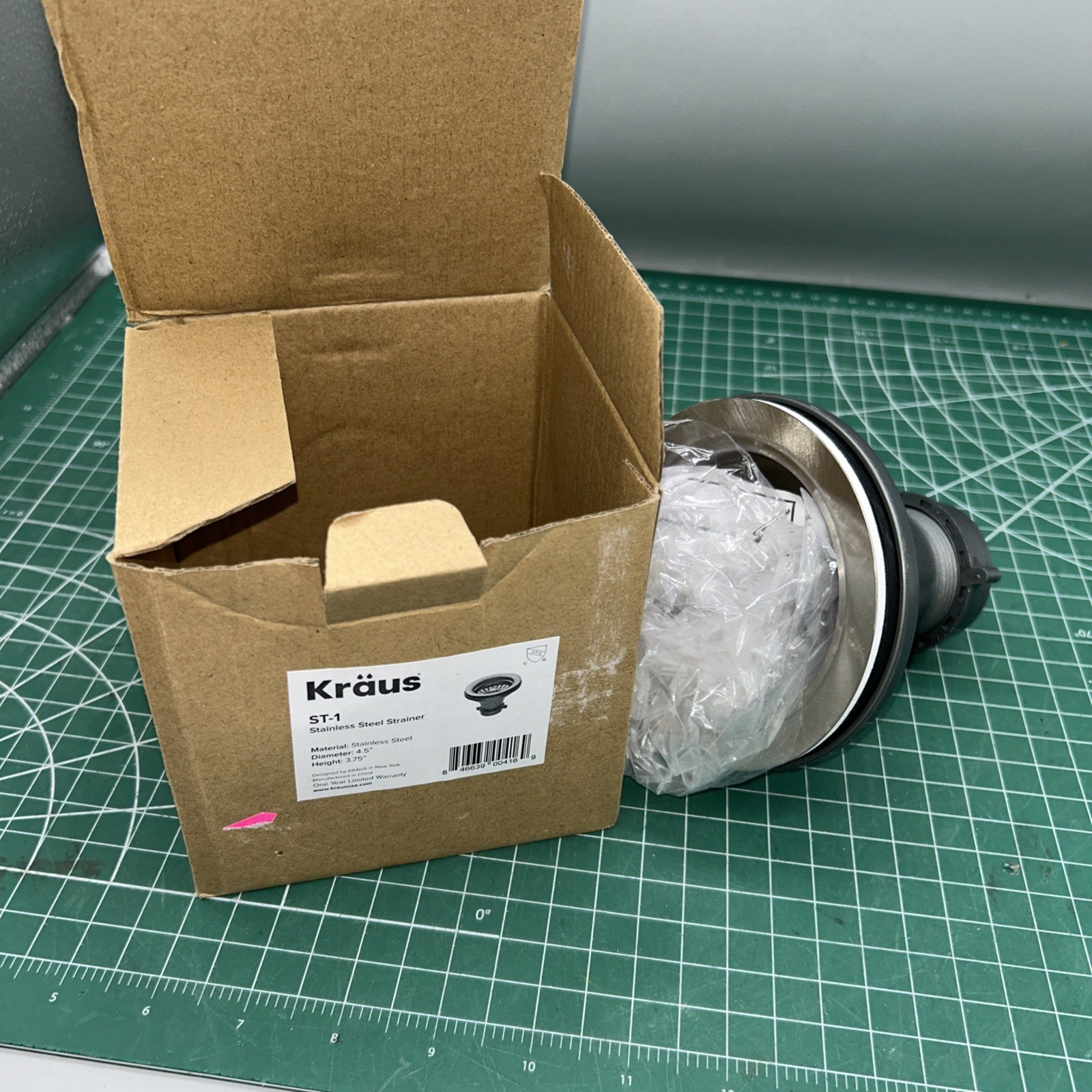 KRAUS ST-1 STAINLESS STEEL STRAINER NEW 4.5" DIAMETER,HEIGHT 3.75”
