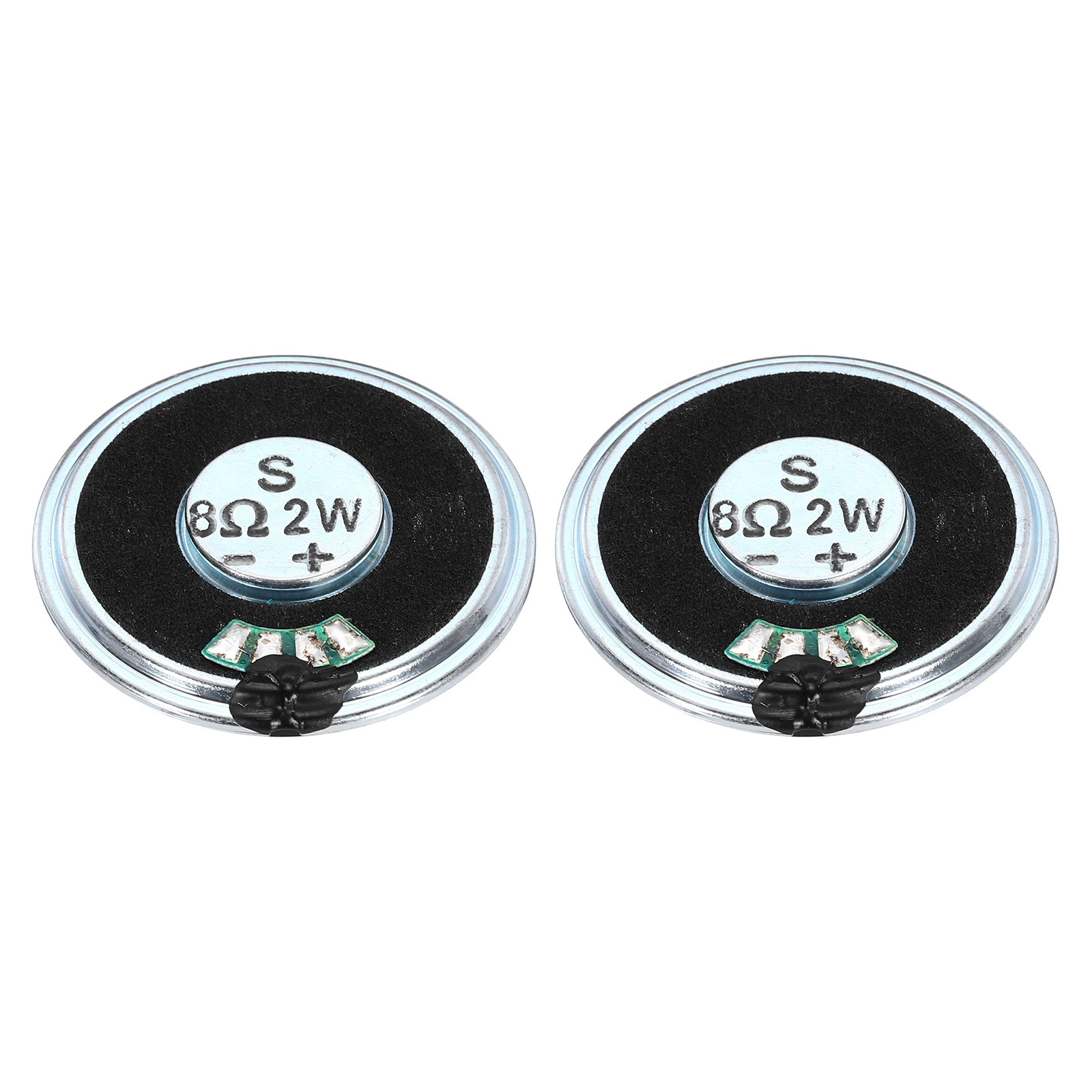 2 Piece 2W 8 Ohm Round Metal Shell Microphone Speakers