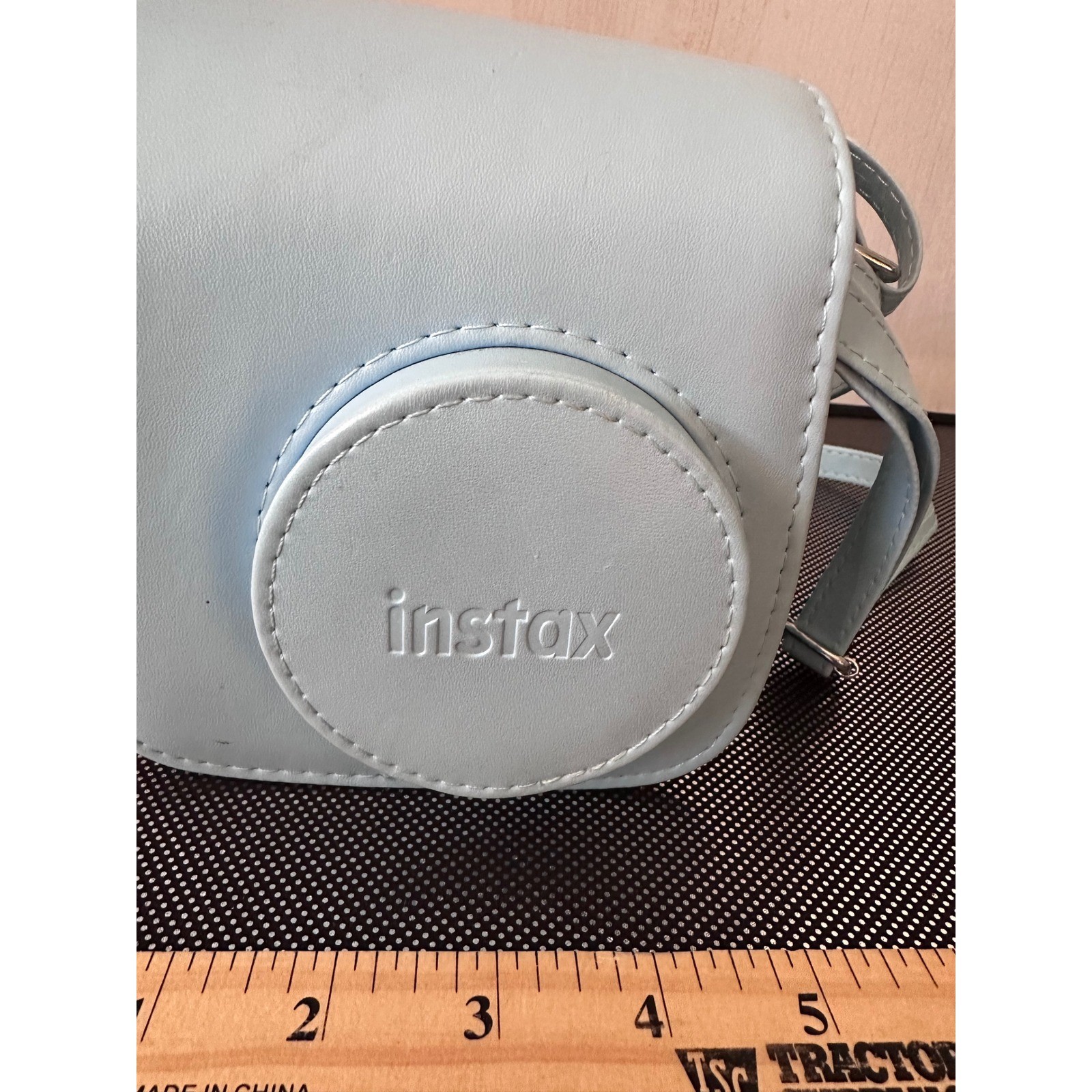 Fujifilm Instax Mini Camera Case Light Blue Synthetic Leather Crossbody Strap