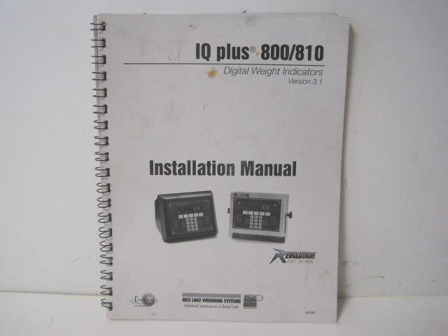IQ PLUS 800/810 DIGITAL WEIGHT INDICATORS VERSION 3.1 INSTALLATION MANUAL 42100