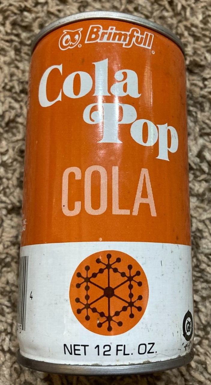 VINTAGE BRIMFULL COLA -  SODA PULL TAB STEEL CAN