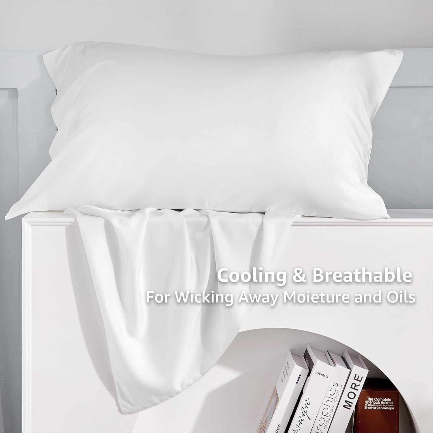 100% Organic Bamboo Pillowcases Set of 2 Standard Queen Size Oeko-Tex Bamboo Pil