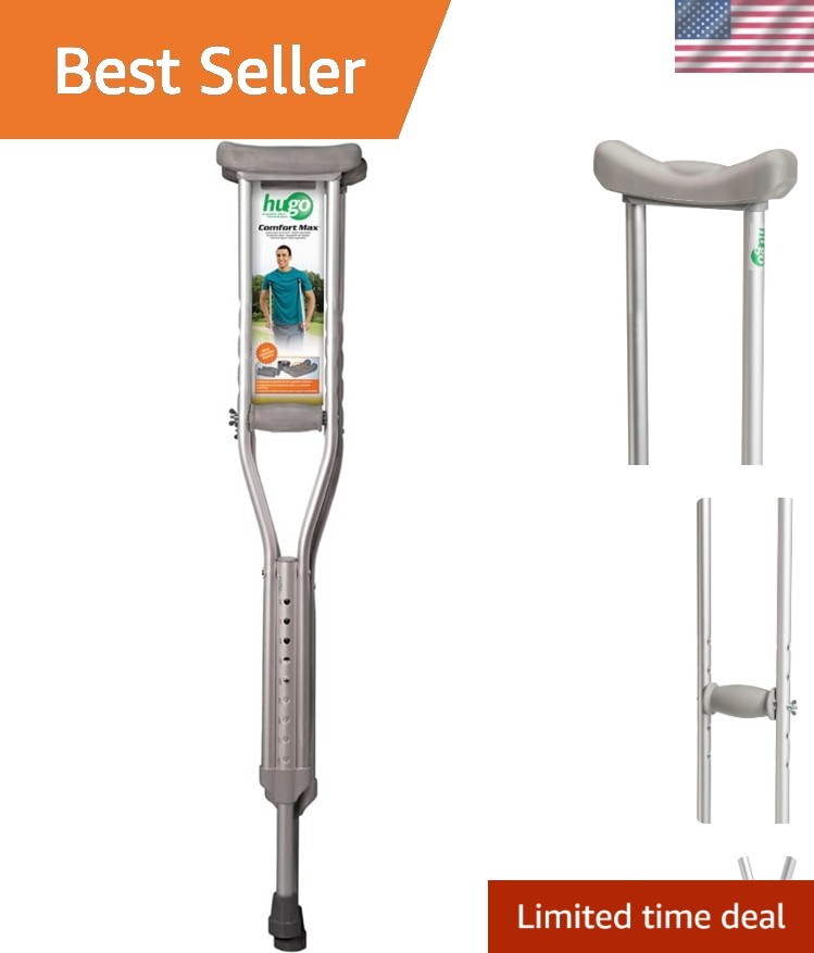 Comfortable Aluminum Crutches for Tall Adults - Supports 300 lbs and Adjustable