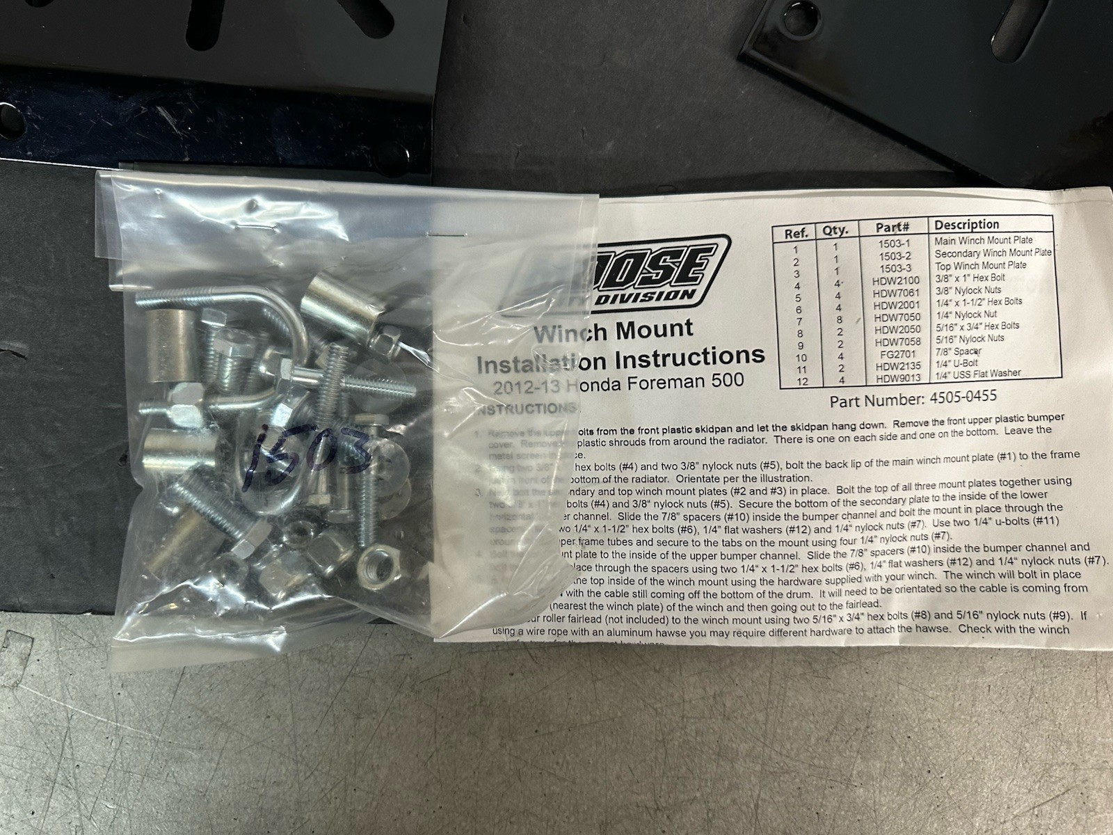 NEW Moose Utility Winch Mount Kit PN 4505-0455