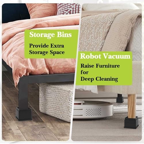 Furniture Risers 2 Inch, Adjustable Bed Risers Heavy Duty for 2 inch 4 Pack