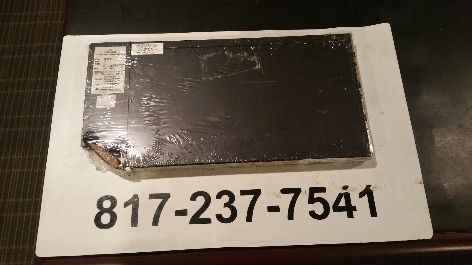 GPS, GPS1000, 1075-01, 8130 as removed