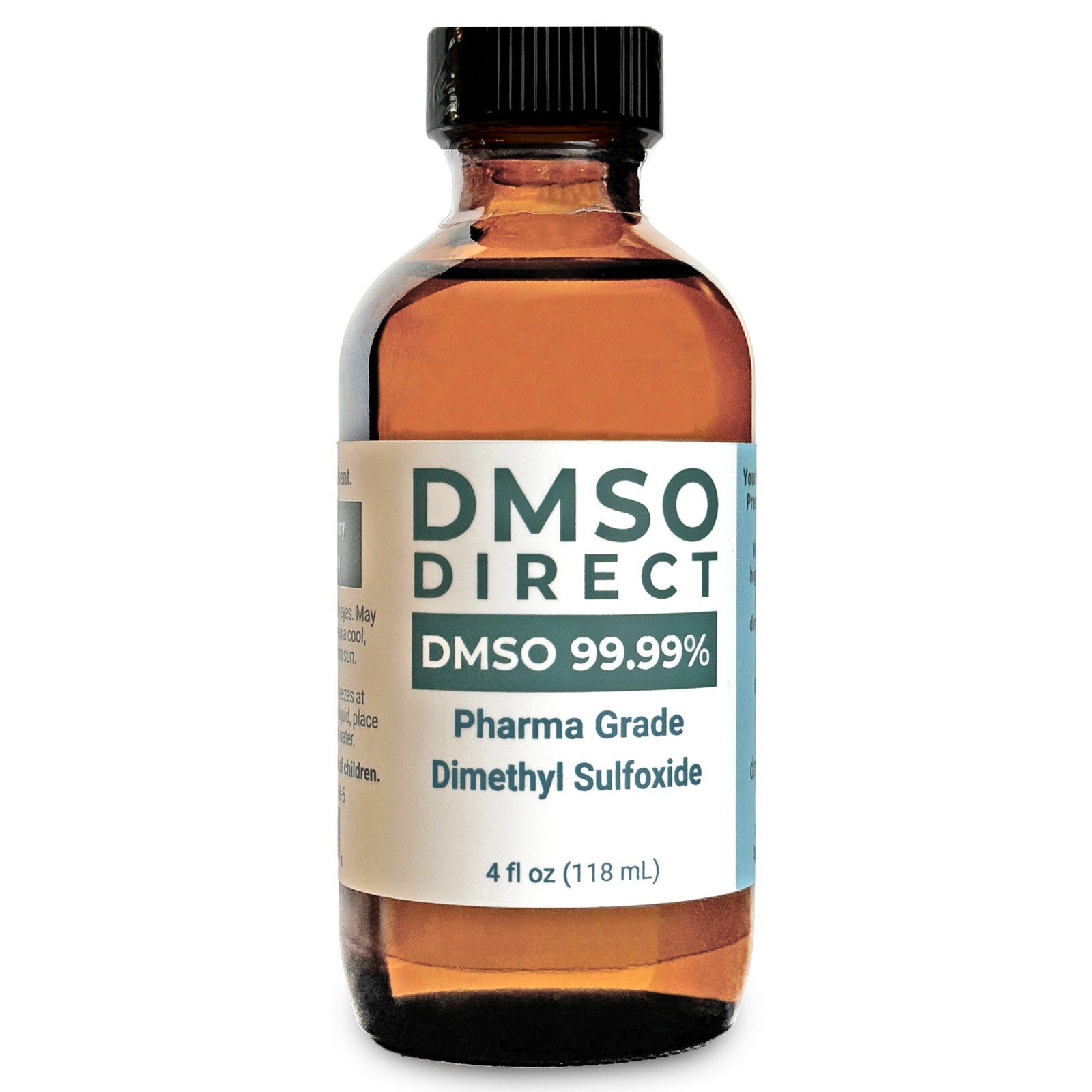 DMSO Liquid 99.99% Pharma Grade Dimethyl Sulfoxide - Glass Bottle 4 oz