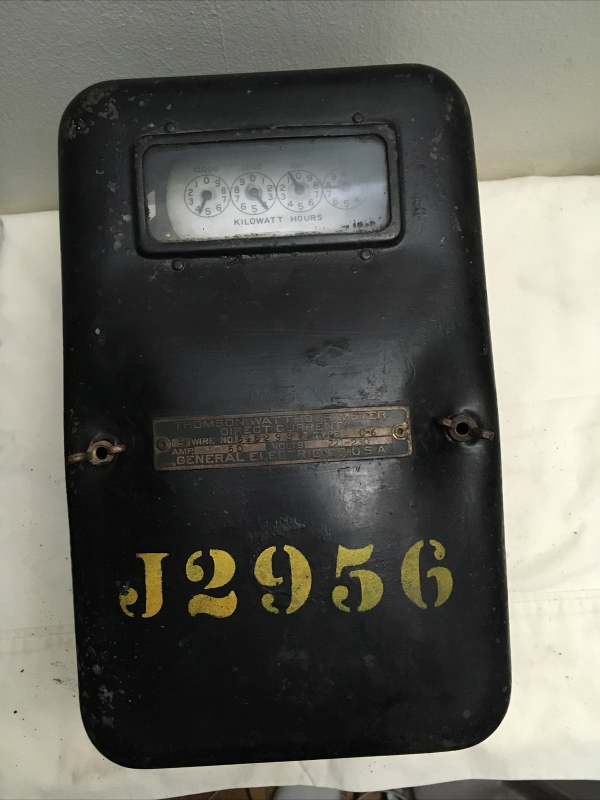 Antique General Electric GE Thomson DC Watthour Meter Black