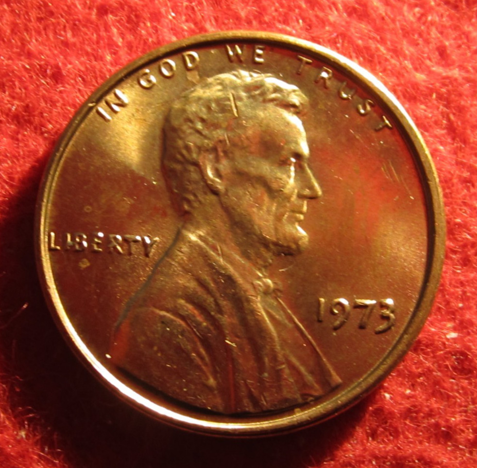 1973 (P) Lincoln Memorial Cent/Penny - Uncirculated - Red - Actual Coin C1284