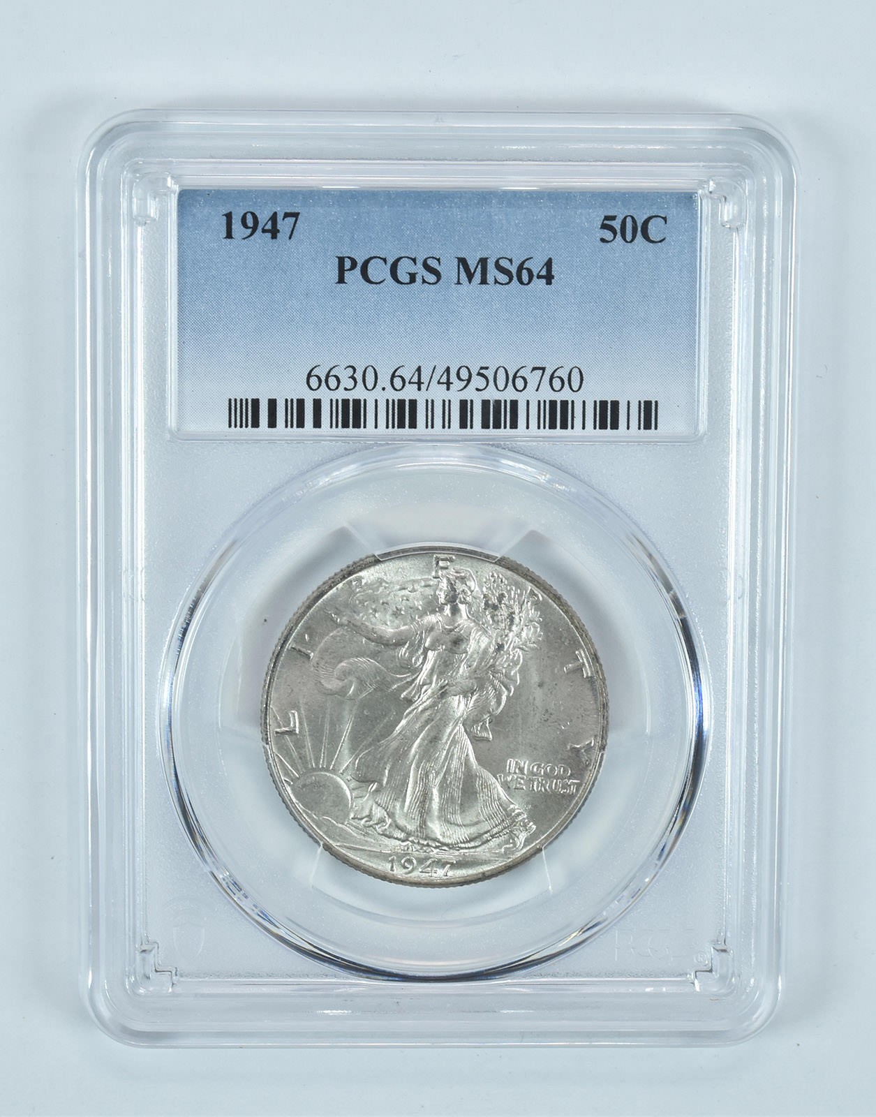 1947 Walking Liberty Half Dollar MS64 PCGS Blue Label