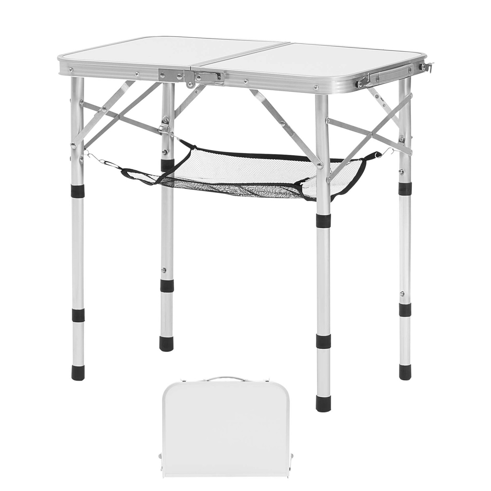 2ft Foldable Aluminum Camping Table with Adjustable Height for Outdoors