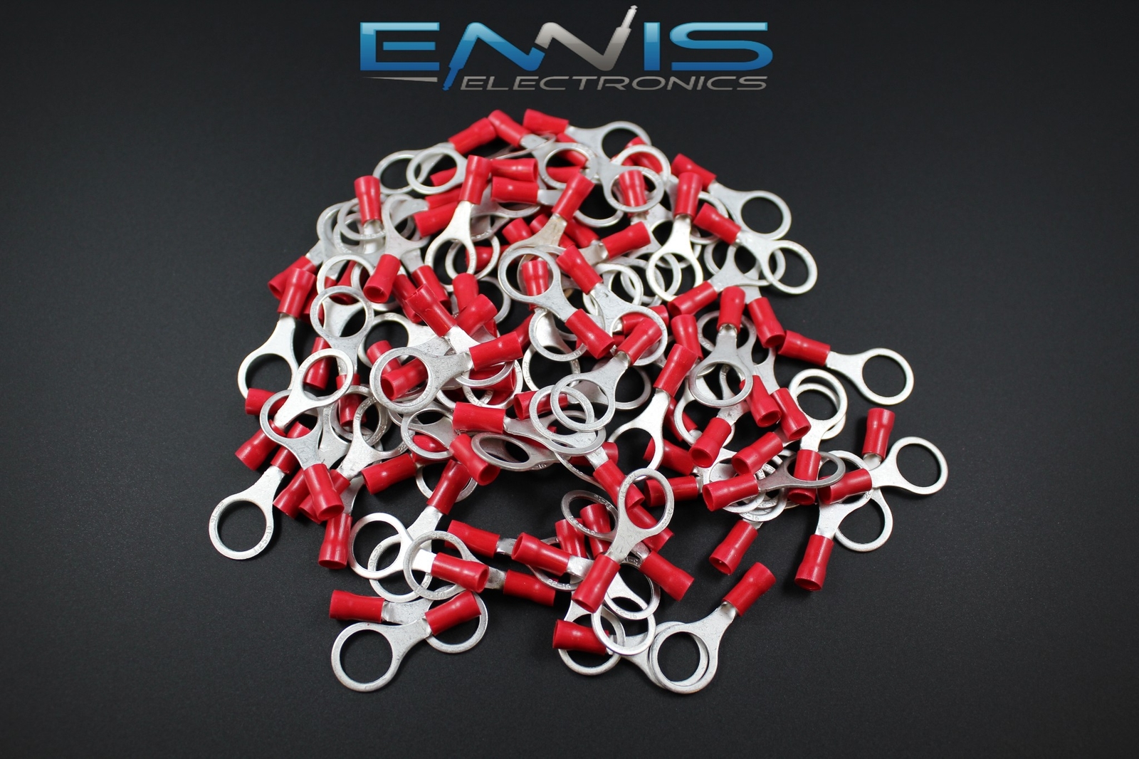 18-22 GAUGE VINYL RING 3/8 CONNECTOR 25 PK RED CRIMP TERMINAL AWG CAR SUV