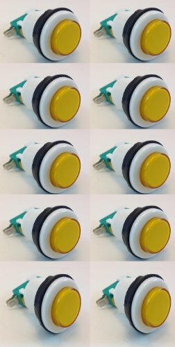 ILLUMINATED GAMING BUTTON (MOMENTARY) COLOR VARIANCE (10 PACK, AMBER)
