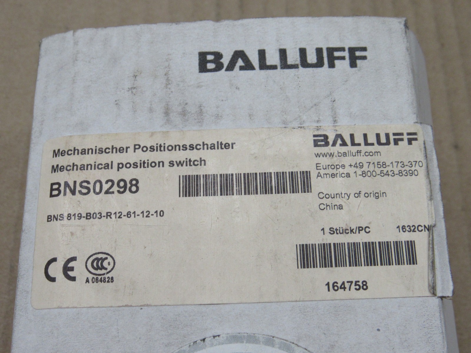 Balluff BNS0298 mechanical position switch BNS 0298