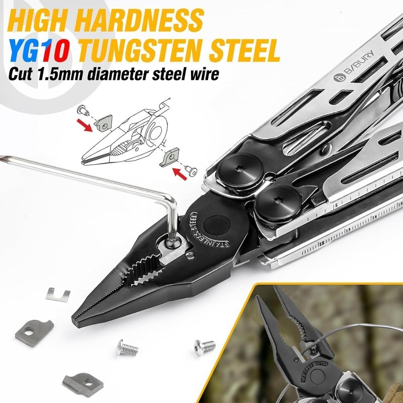 Multitool Pliers Pro BI2045 Stainless Steel 31-in-1Multi Tool Pliers Replaceable