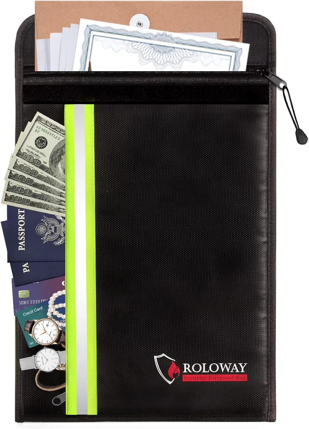Fireproof Envelope for Cash, Legal Documents Safe (15 x 11 inch) with 2