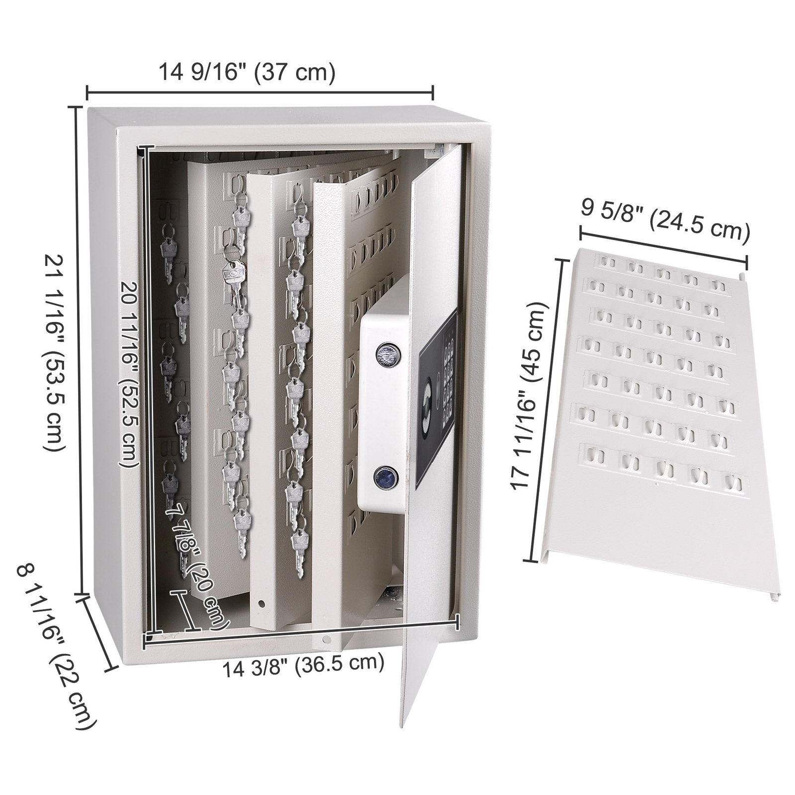245 Hook Key Cabinet with Digital Lock Wall Mounted Safe Security Storage Box