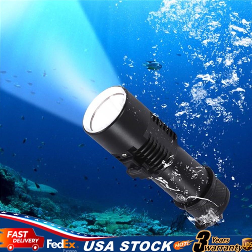 Waterproof  LED Underwater Flashlight Diving Light Dive Scuba Lamp Professional