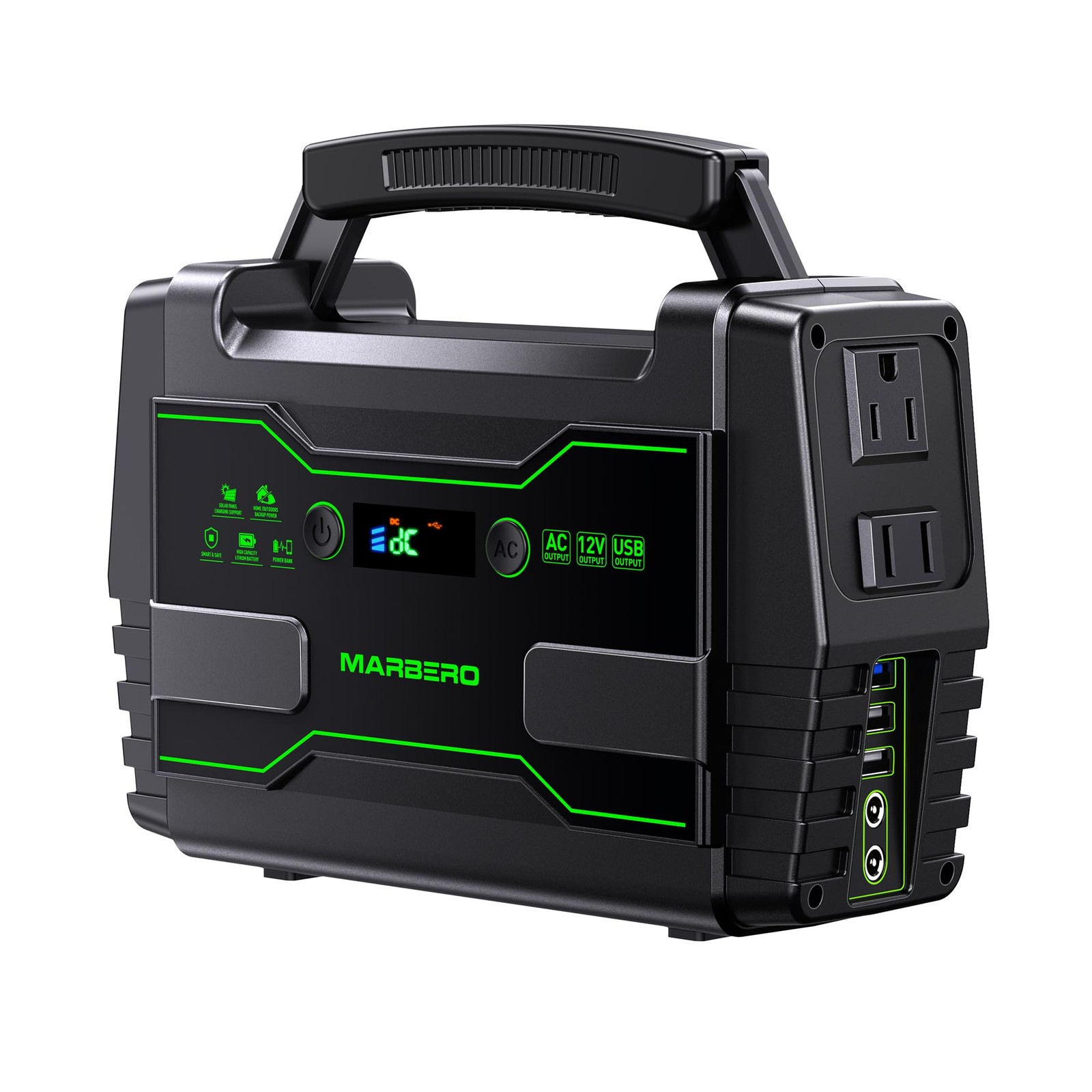 Portable Power Station 155Wh Camping Solar Generator 100W with AC DC and USB ...