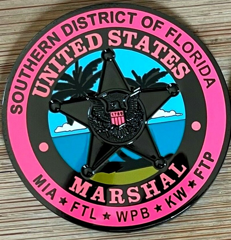 US Marshals Service - SDofFL TacticalBLACK BCAM 1.75in super rare challenge coin