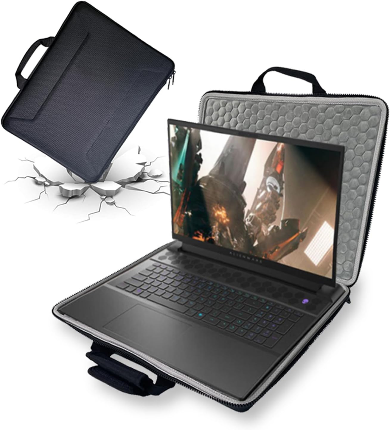 18Inch Hard Gaming Laptop Sleeve, EVA Protective Antishock Case Compatible for 1