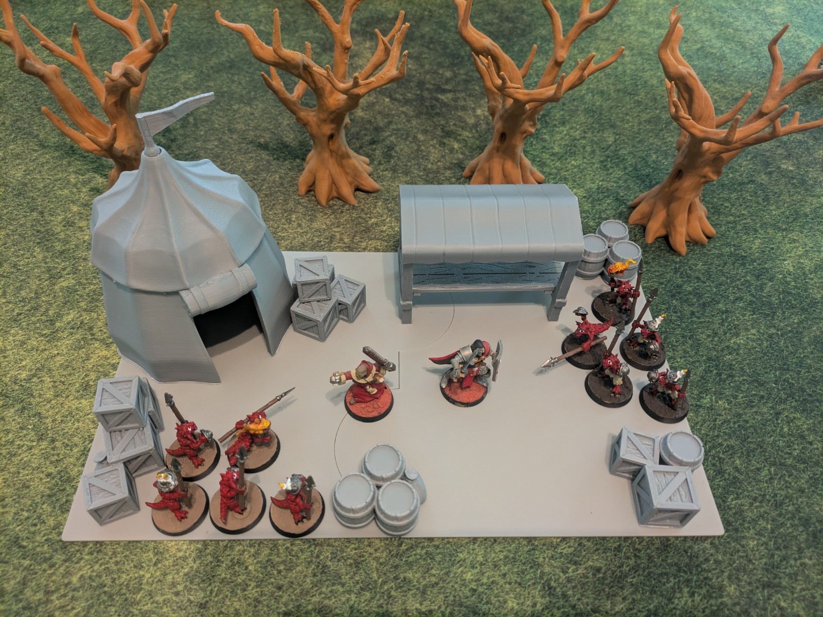 Merchant Encampment Tent Market Stall Crates Barrels 28mm Fantasy Terrain