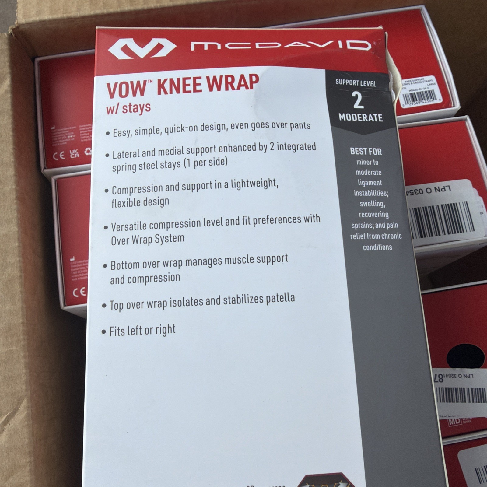 Mcdavid Level 2 Knee wrap w/ stays size large 15-17.5”