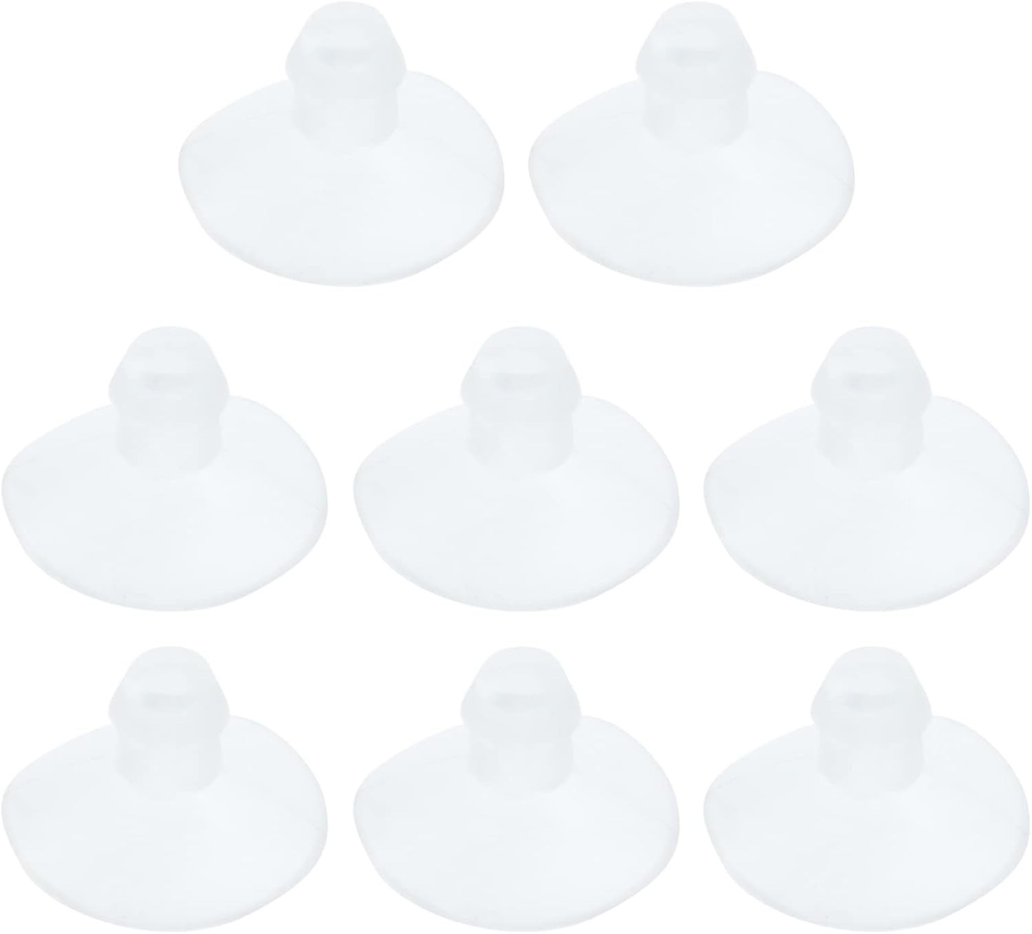 Versatile 18mm Clear Rubber Suction Cups for Smooth Surface Attachment - 8 Pack