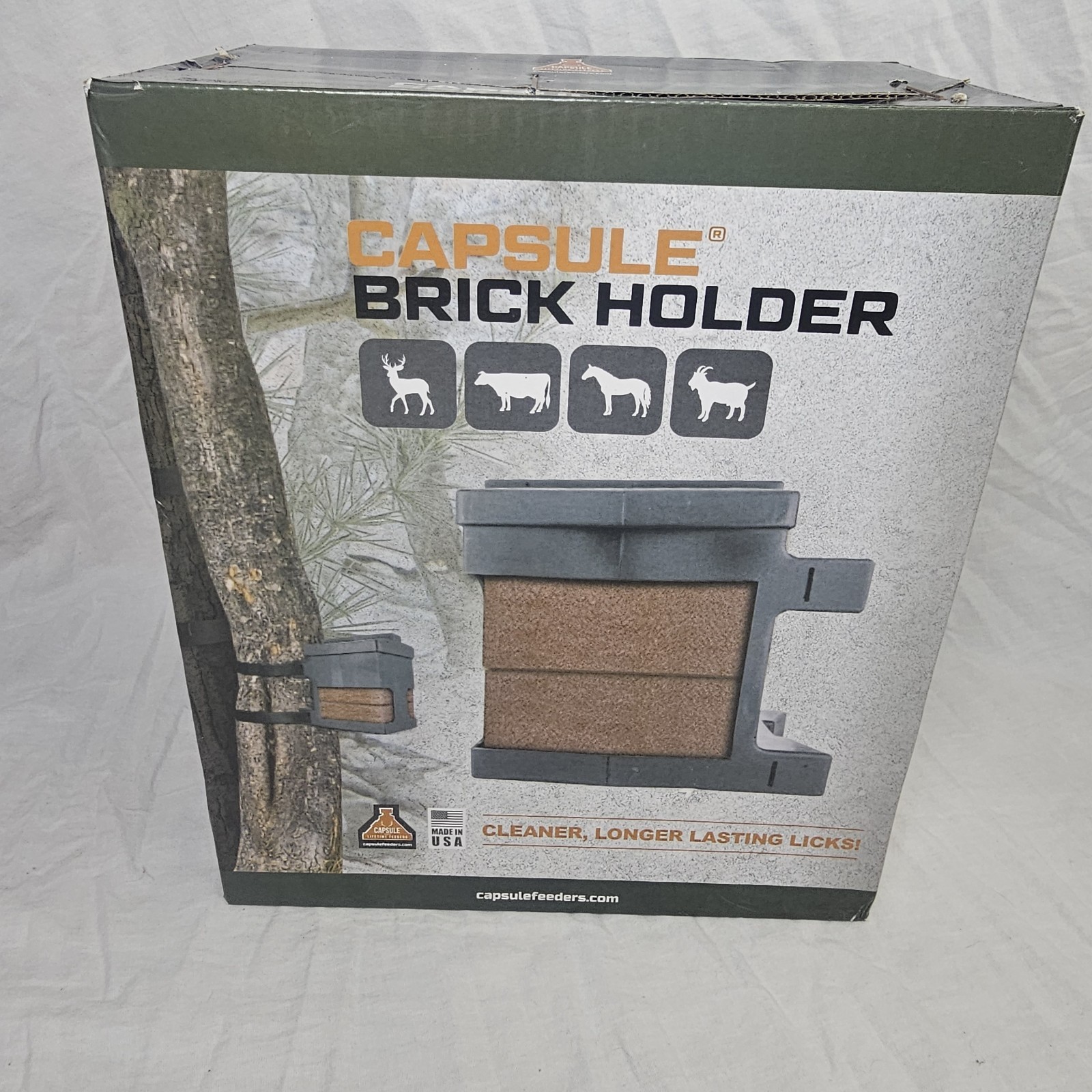 Salt Block Mineral Attractant Holder for Deer Livestock - Made in USA -Holds 4lb
