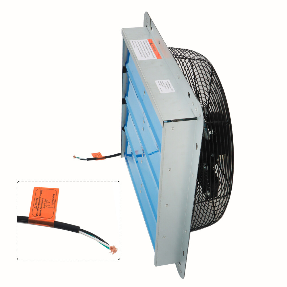 16" Exhaust Fan Ventilation Extractor Wall-Mounted Square Blower Without Plug