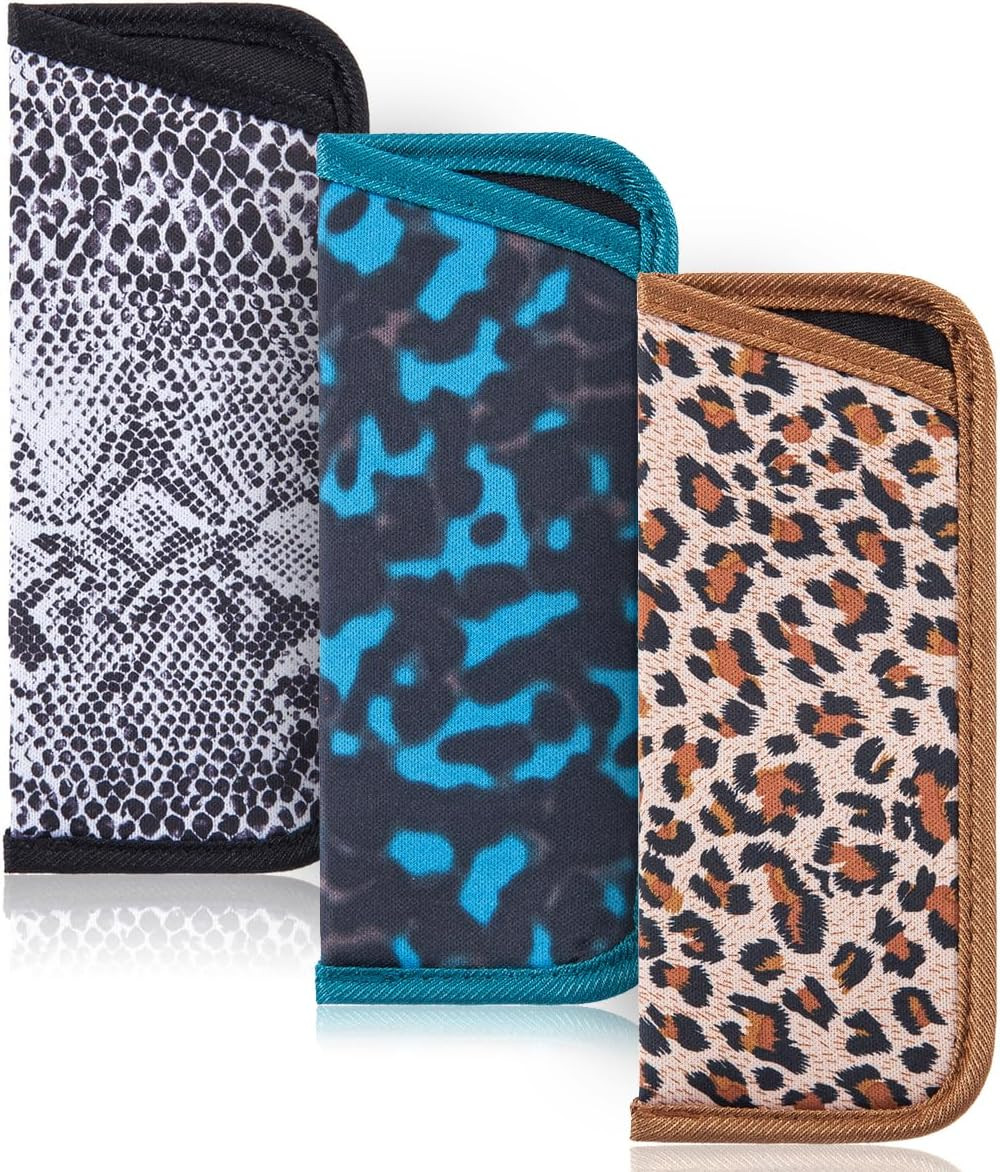 3 Pack Glasses Pouch Slim - Soft Eyeglasses Bag Spectacles Sleeve Portable Cloth