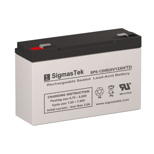 Electric Scooter 6 Volt 12 Amp F2 Replacement SLA Battery by SigmasTek