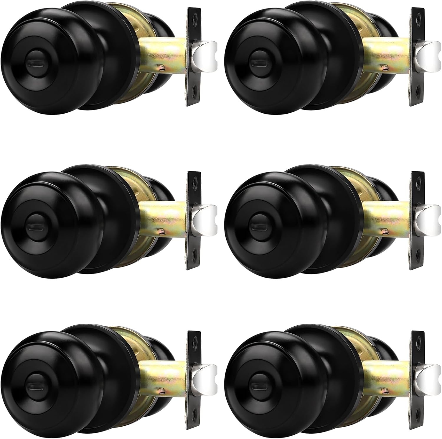 Probrico Black Door Knobs for Bedroom Bathroom, Interior Privacy,
