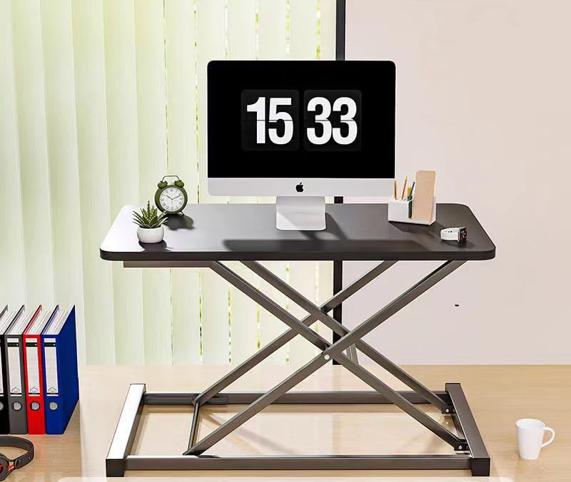 VebaCidi Height Adjustable Sit to Stand Desk Riser, Compact Compact, Black