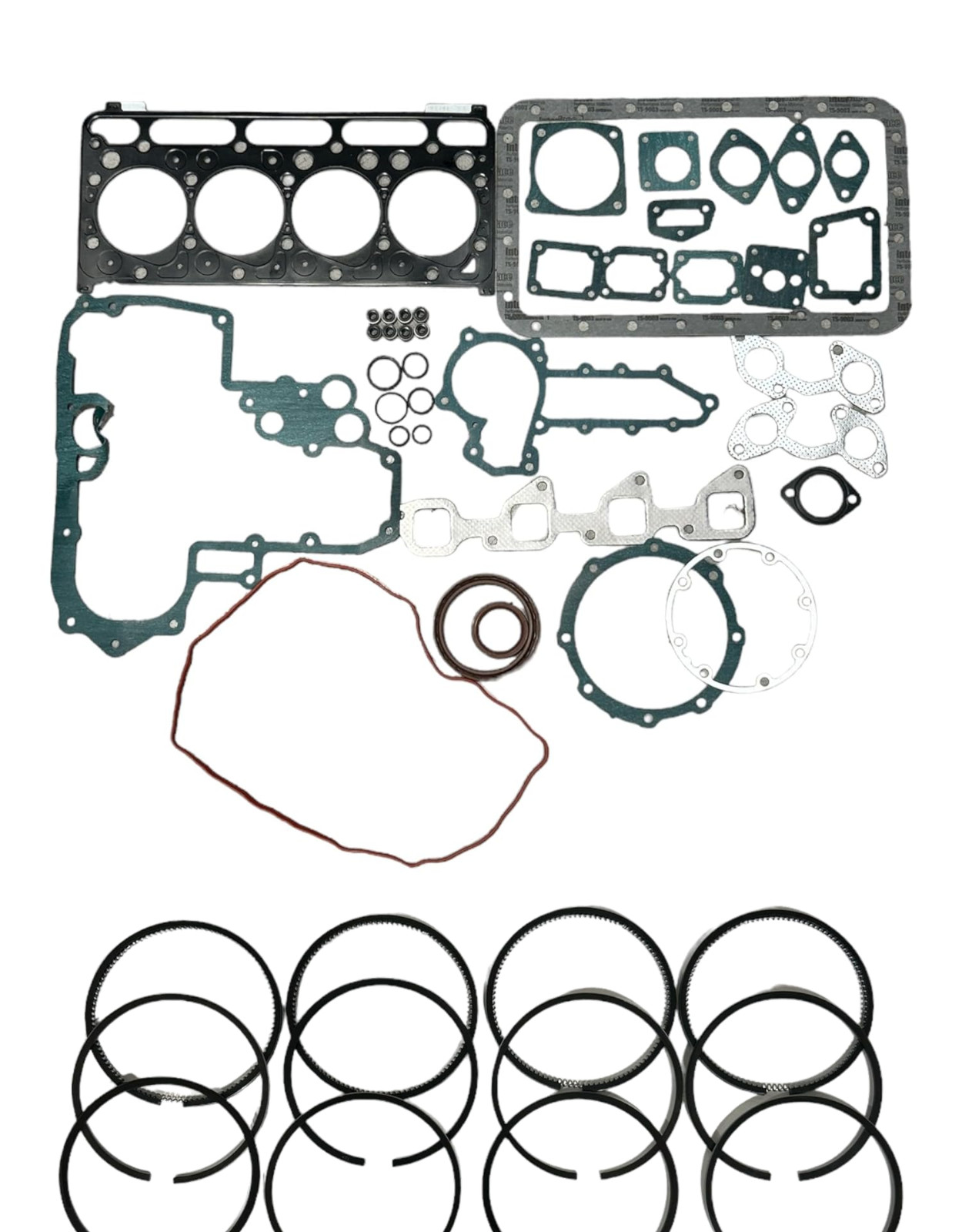 Kubota V2203 Full Engine Gasket Set Kit with 4 Piston Ring Sets (STD) 87mm 4 Cyl