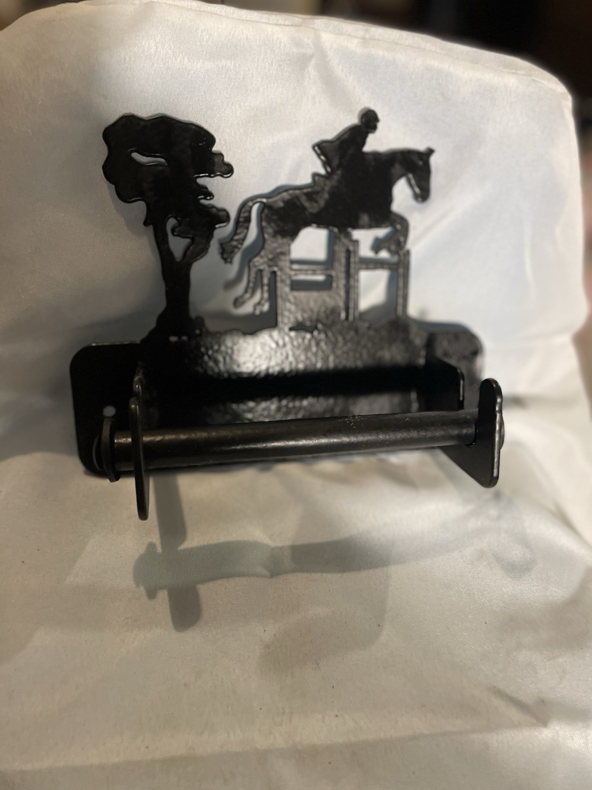 4 Piece Bathroom Equestrian Gun Metal Set