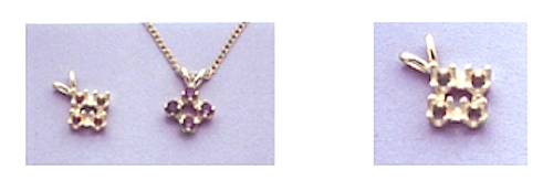 Round Four Stone Cluster Pre-Notched Silver Pre-Notched Pendant Setting