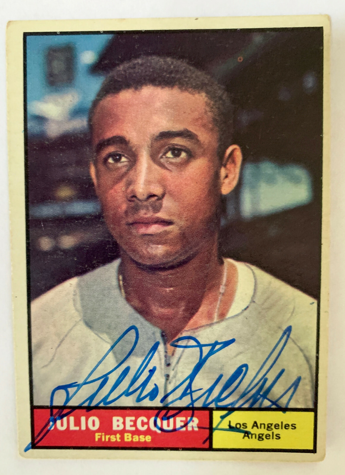 JULIO BECQUER  1961 Topps #329 Angels Signed W/COA