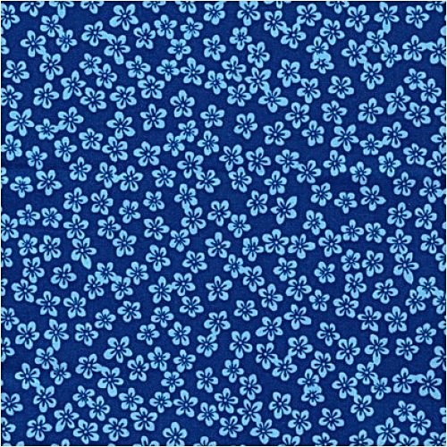 100% Cotton Fabric Fat Quarter Blue Floral Print 18" X 21"